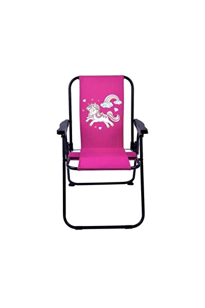 Exent Rainbow Unicorn 2-6 Yaş Lüx Çocuk Piknik Sandalyesi-mini Kamp Sandalyesi-pembe