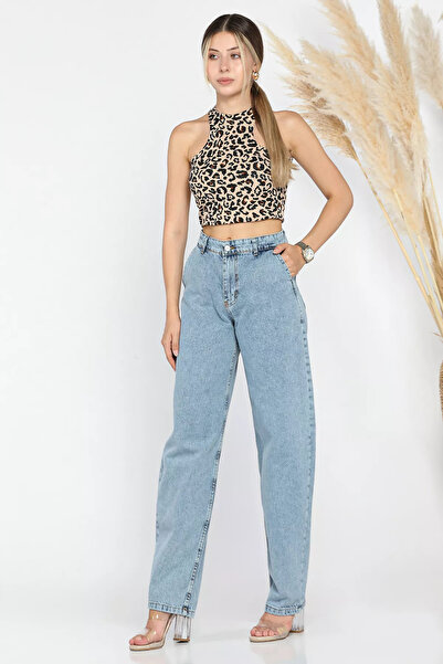 GÜLSELİ Light Blue Women's Mom Jean - Jeans