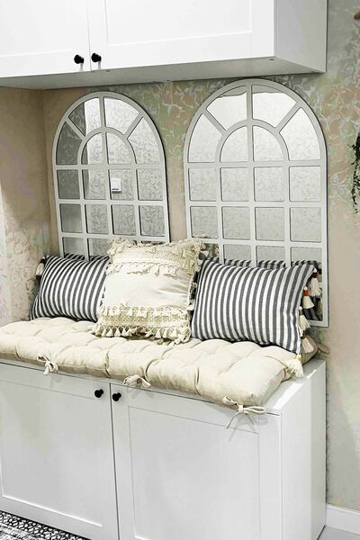 demdekor Modern Dekoratif Mdf Pleksi Hint Penceresi Ayna Beyaz (80X53CM) 1 Adet