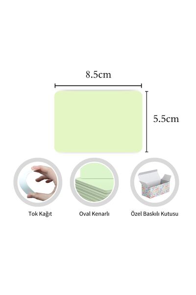 Copyder Pastel Green Unprinted Word Card 500 Pieces - Multi-Purpose Boxed Note Cards for Memory and Note Taking