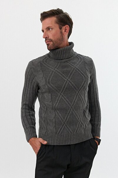 Livio Ferri Ανδρικό πουλόβερ με πλέξη με ραβδώσεις με διαμάντια