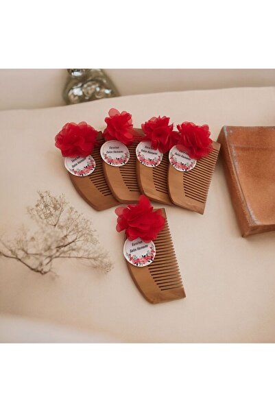 GLARE ATELİER 10 adet Ahşap tarak Kına gecesi gelin hamamı baby shower nedime...