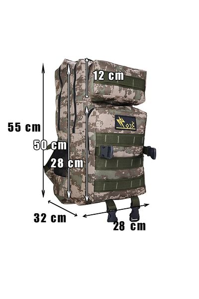 SEASONPOLO CLUB Eco, Men's Backpack, Mountaineer Backpack, Camping Bag, Bag (CAMouflage Patterned)