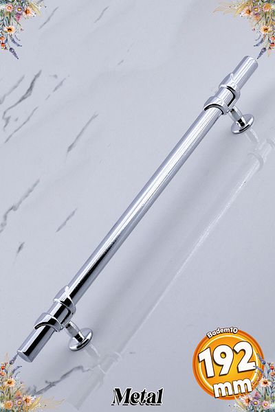Badem10 Spade Metal Handle 192 mm -19.2 cm Chrome Color Furniture Kitchen Drawer Cabinet Cabinet Handles Handle Handle
