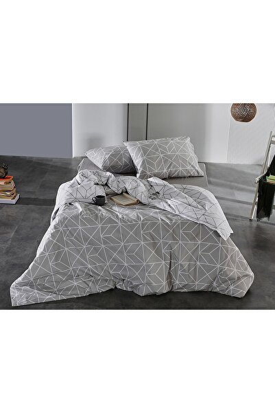 Doqu Home Ranforce Polka Duvet Cover Set Double - Gray