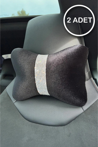 dizaynpark Pernă de gât din catifea neagră, simplă, cu dungi verticale argint...