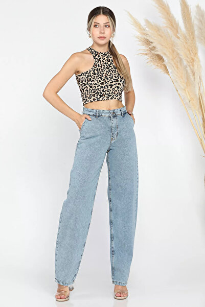 GÜLSELİ Light Blue Women's Mom Jean - Jeans
