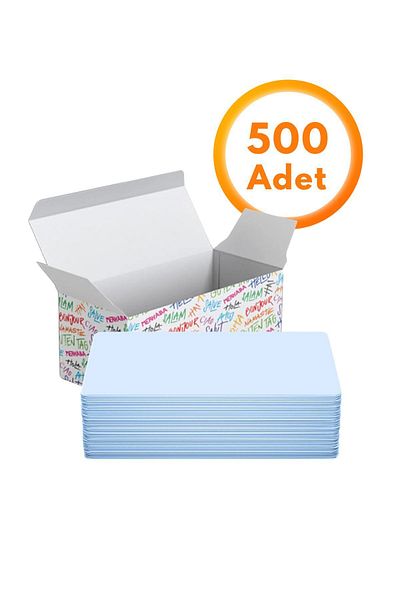 Copyder Pastel Blue Unprinted Word Cards 500 Pieces - Multi-Purpose, Boxed Note Cards for Memory and Note Taking