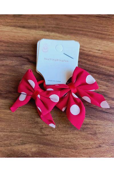 NİLZ Double Rubber Buckle with Red Bow Figure - 1 Pair