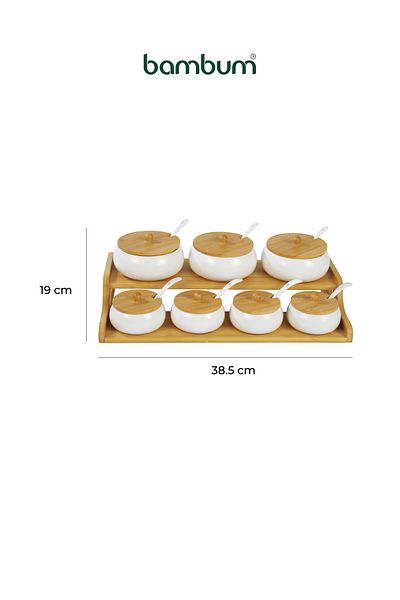 Bambum 7-Piece Dimple Spice Set - with Stand