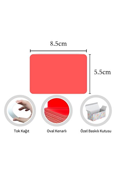 Copyder 500 Red Non-Printed Words Cards - Multi-Purpose, Boxed Note Cards for Memory and Note Taking