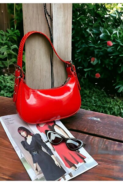 İAMBTŞY Patent Leather Women's Hand and Shoulder Bag - İambtsy Baguette