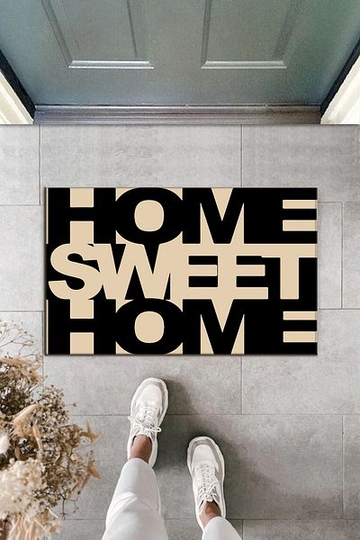 halıpera Home Sweet Home Decorative Multi-Purpose Interior and Exterior Door Mat