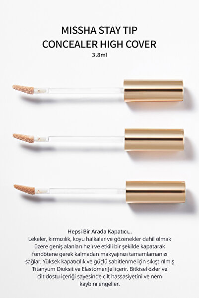 Missha İnce Dokulu Pürüzsüz Görünüm Sağlayan Concealer Stay Tip Concealer High Cover 21P(Fair)