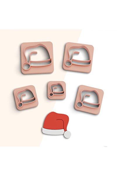 brocutters قبعة سانتا كلوز - قالب قطع وطين بوليمر، أقراط سيراميك 5 مقاسات وقا...