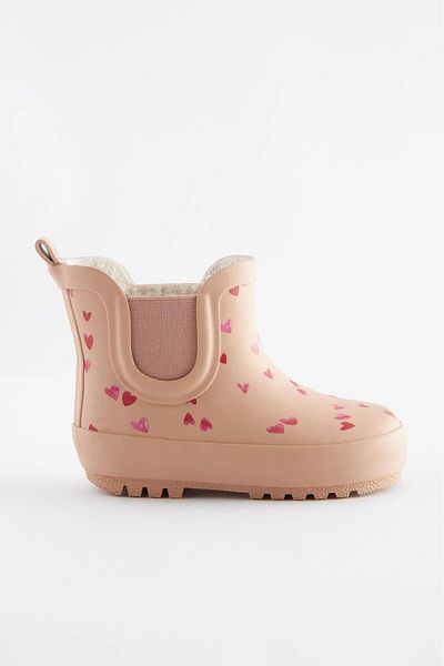 Next Beige Heart Printed Rain Boots