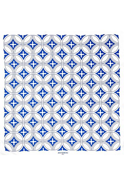 ANTORINI Ιταλική κατασκευή Geometric Blue Limited Edition Scarf Bandana - Como Scarf