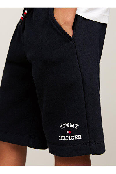 Tommy Hilfiger Boy's Navy Blue Elastic Shorts - Th Logo Sweatshorts