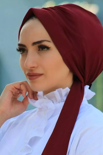 Blue Trend Düz Renk Dubai Dış Bone Şal