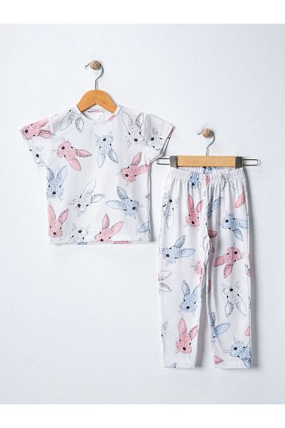 BUUFUU Set pijama cu mânecă scurtă imprimată