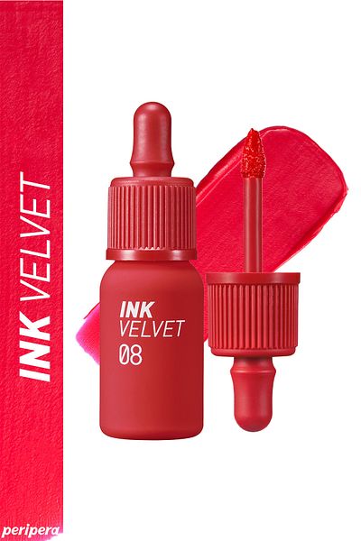 PERIPERA High Pigmented Peripera Ink Velvet - Velvet Look, Lasting Tint All Day (8 Sellout Red)