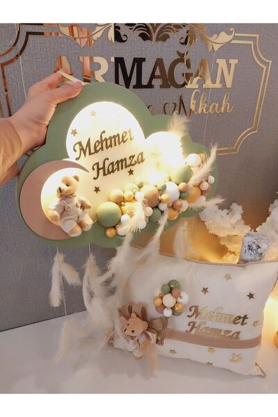 ARMAGAN BEBEK NİKAH ŞEKERİ Bebek Kapı Süsü Yastık 2 'li Set