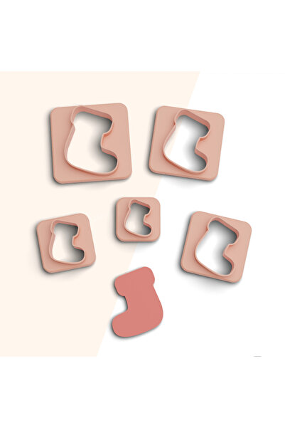 brocutters جوارب عيد الميلاد - قطع بوليمر كلاي، أقراط وقالب مجوهرات، 5 مقاسات، قالب سيراميك، رقم: 517