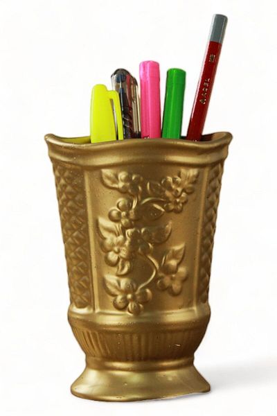 Evene Gold Colored Pen Holder Organizer - Desk Pen Holder Model 9