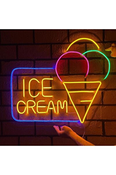 Bir Reklam İce Cream Neon Led Dondurma Tabelası