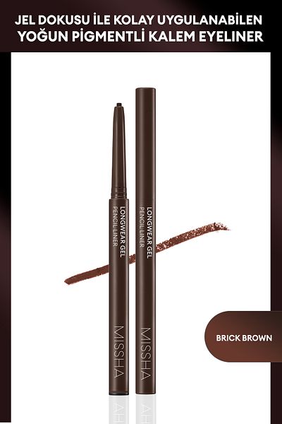 Missha Brick Brown Smooth Offering Gel Texture Pen Eyeliner - Longwear Gel Pencil Liner