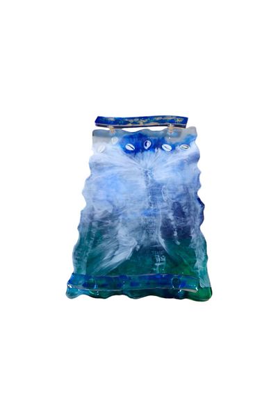 Home Sea Effect Epoxy Tray - Handmade, Decorative Tray, Ocean Wave, Resin
