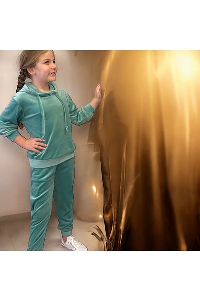 Lolliboomkids Σετ αθλητικής φόρμας για κορίτσια της νέας σεζόν Πράσινη ιταλική βελούδινη