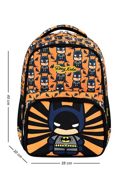 Batman Primary School Bag, Thermal Lunchbox and Pencil Case - Bat Set of 3