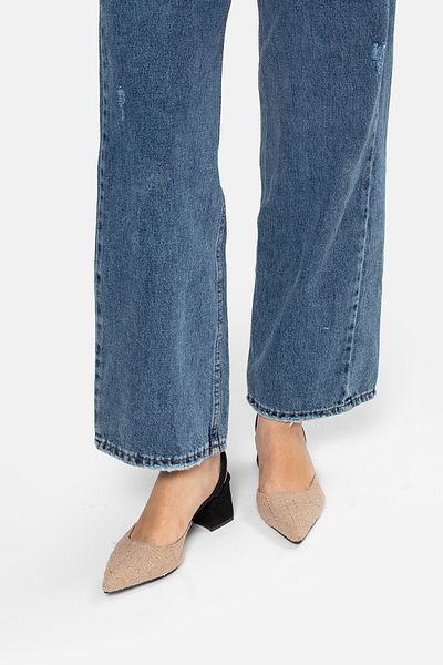 Ömer Ediz Shoes Pantofi cu toc gros de 6 cm cu detaliu din material textil
