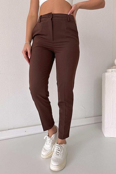 Mine Tan Butik Carrot Model Narrow Leg Trousers - Brown