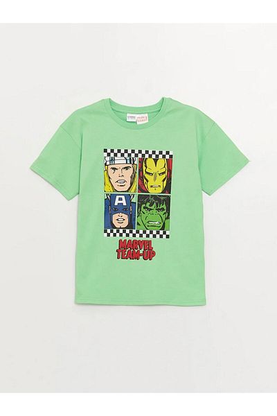 LC Waikiki Σετ πιτζάμες LCW Kids Crew Neck Marvel με κοντό μανίκι για αγόρι με σορτς