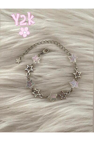 bohemian takı tasarim Yıldız Hologramlı Boncuk Fairycore Y2k Bileklik