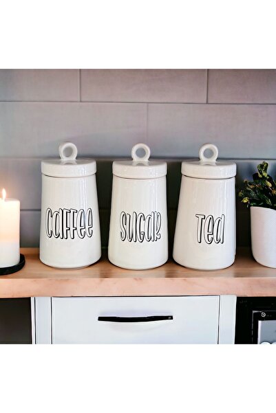 Onedekor 3'lü Lüks Letter Kavanoz Seti