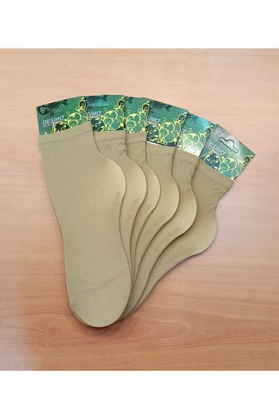 Desimo 6 чифта обикновени дамски чорапи до глезена 40 Denier, цвят кожа