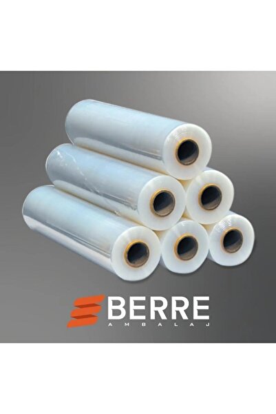 BERRE AMBALAJ Palet Streç Film 23 Mikron 50 Cm 300 Metre 6 Adet 21.6kg Net