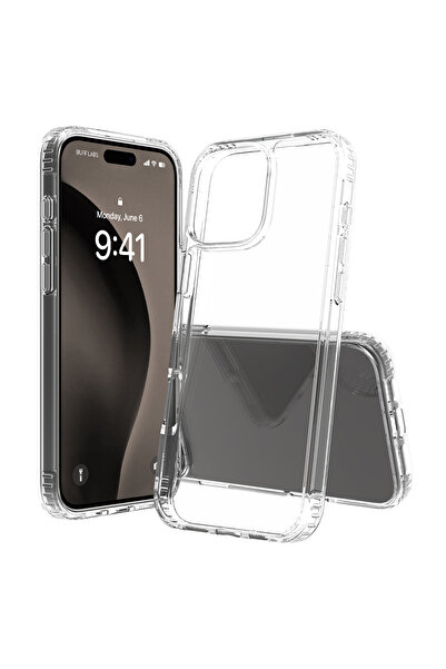 Buff Labs Buff iPhone 16 Pro Max Air Uyumlu Hybrid Şeffaf Kılıf Crystal Clear