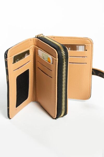 ImPolo Derek Black Hammering Print Women's Hand and Purse Wallet 10X13 Size