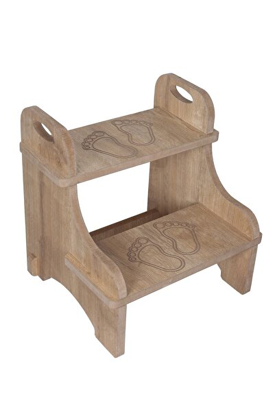 trendkonsept Ahşap Basamak Tabure Bebek Banyo & Wc Merdiveni, Çocuk Yükseltici Basamak,