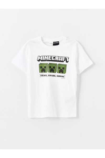 LC Waikiki Fiú Minecraft nyomott nyakú pizsama szett rövidnadrággal