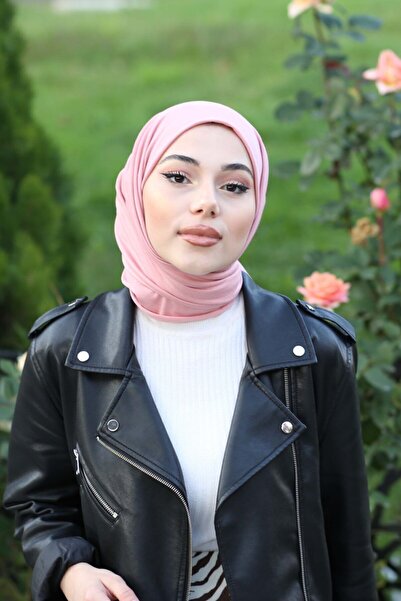 Organic Hijab Combed Cotton Shawl Hijap Model - Ροζ