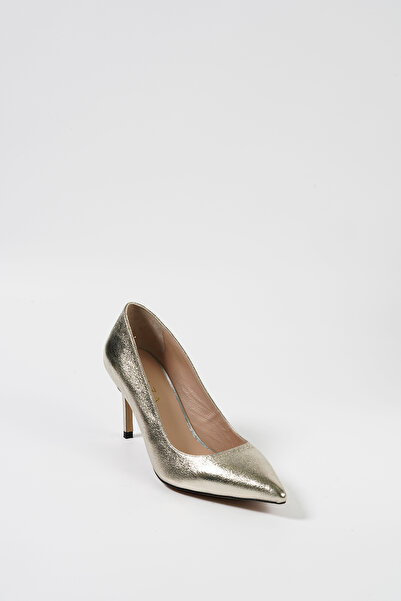 GLAZA Altın Hakiki Deri Kadin Stiletto