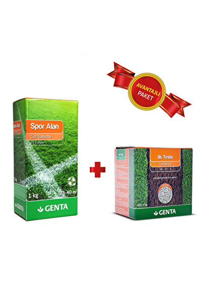 Genta Spor Alan Çim Tohumu - Genta İlk Tesis Çim Gübresi - 40 m2 alan için