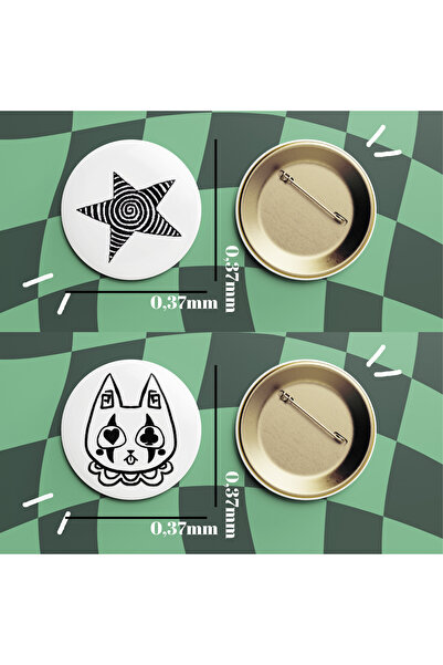 gothic star rabbit badge set 2pcs