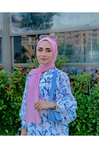 Organic Hijab Combed Cotton Shawl Hijab Model - powder