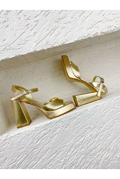 AZLAYAYAKKABI kalın topuk platform kadın dore ayakkabı